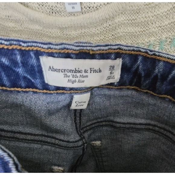 Abercrombie Fitch 90s Mom Jean Womens 28/6S Blue Denim Curve Love Hi Rise Barrel - Picture 11 of 12